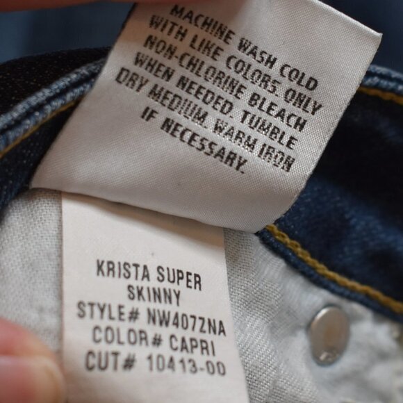 Hudson Krista Super Skinny Sz 31 Distressed 5 Pocket Dark Wash Denim Pants Jeans - Picture 12 of 16